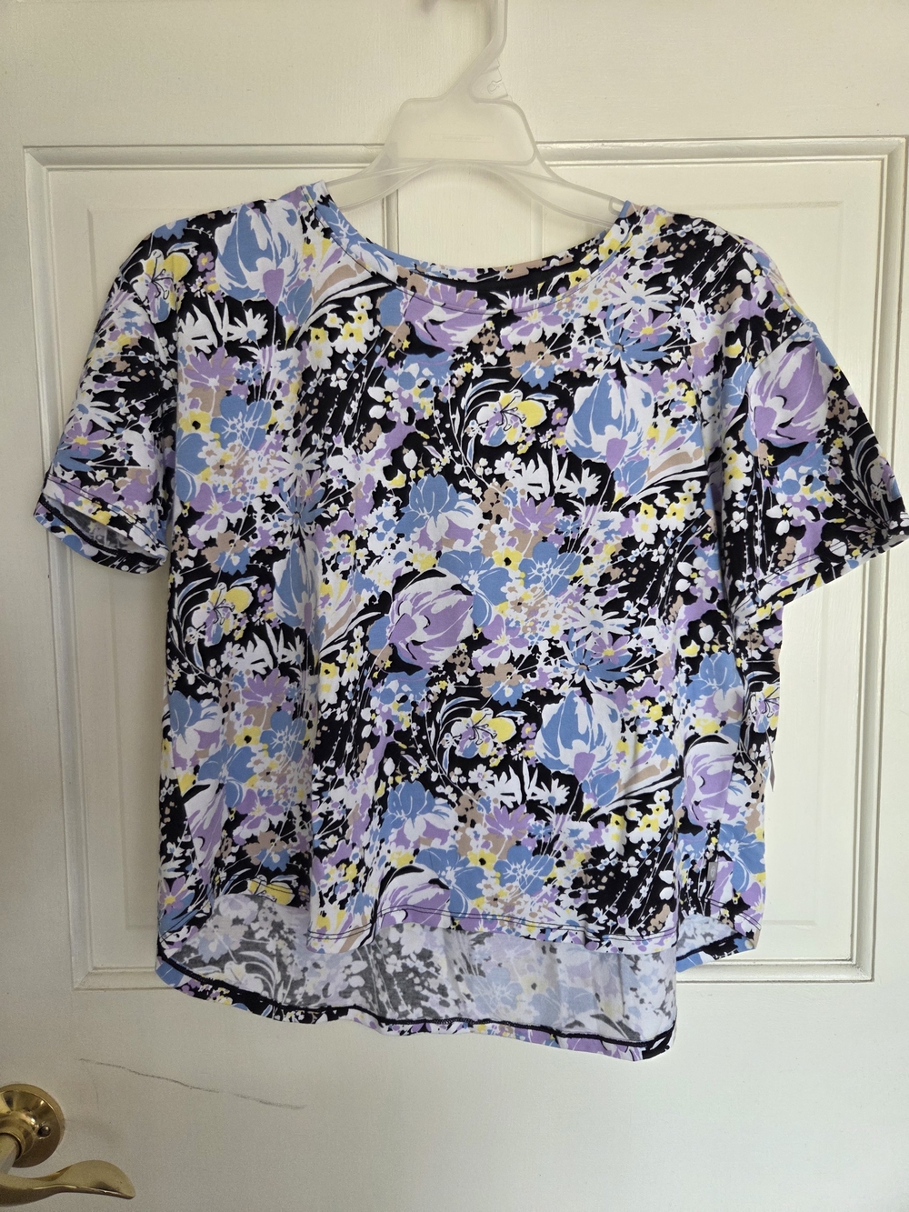 Talbots Floral Short Sleeve Top Petite Small